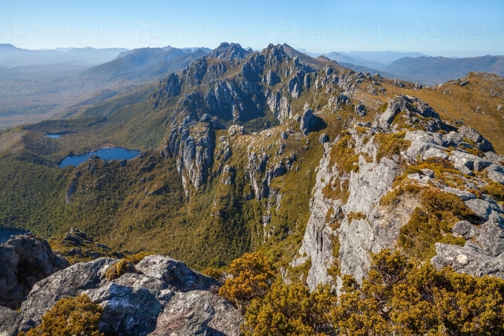 View from Mt. Hesperus - Western Arthur Range - Southwest National Park - Tasmania- Australia - Australian Stock Image