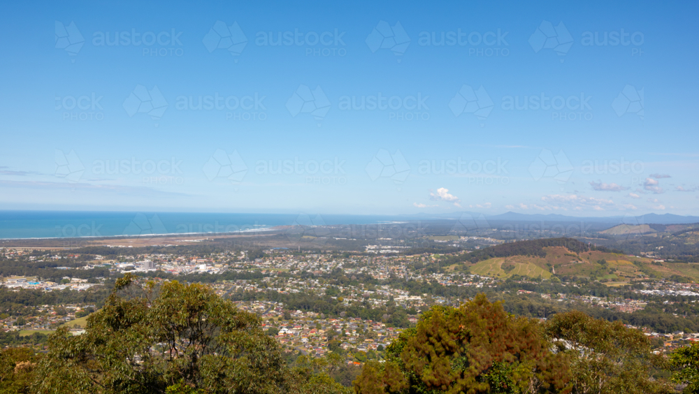 View from the Forest Sky Pier overlooking Coffs Harbour - Australian Stock Image