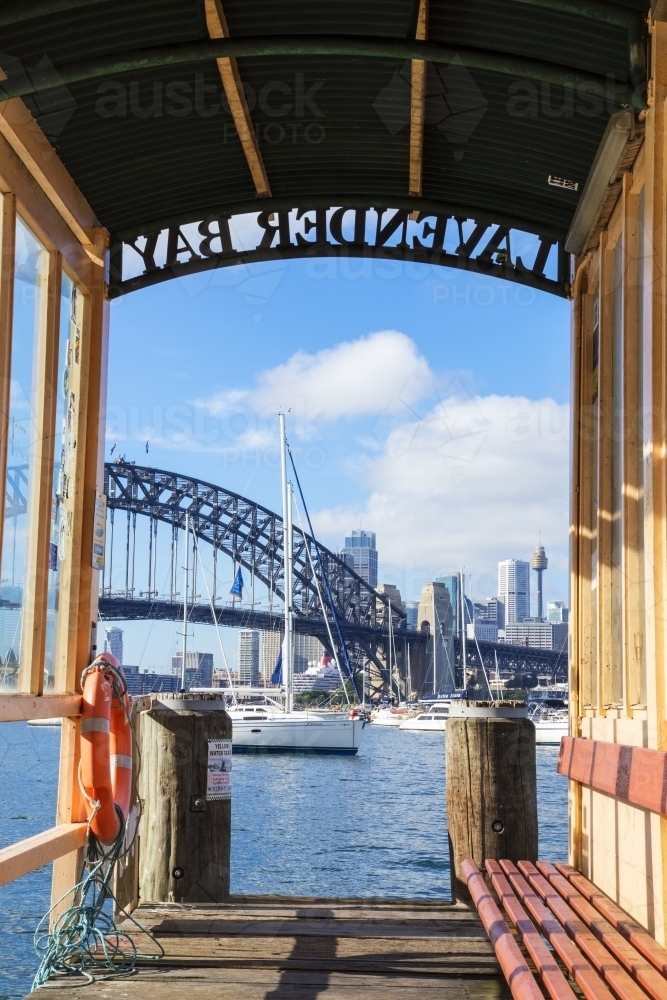 View of city from ferry terminal - Australian Stock Image