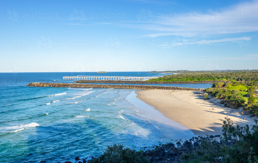 View of Duranbah Beach from Point Danger - Australian Stock Image
