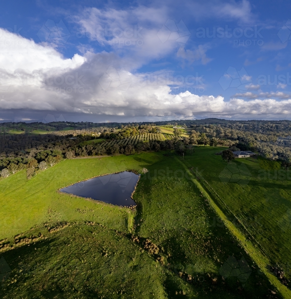 View of Farmland from Above - Australian Stock Image