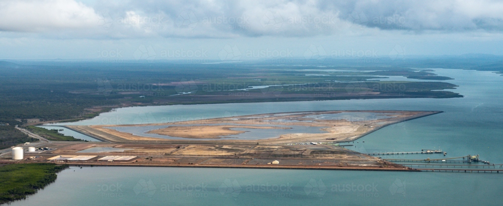 View of Fisherman's landing dredge material reclaimed area - Australian Stock Image