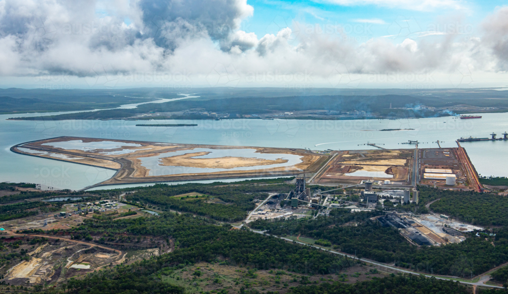 View of Fisherman's landing dredge material reclaimed area - Australian Stock Image