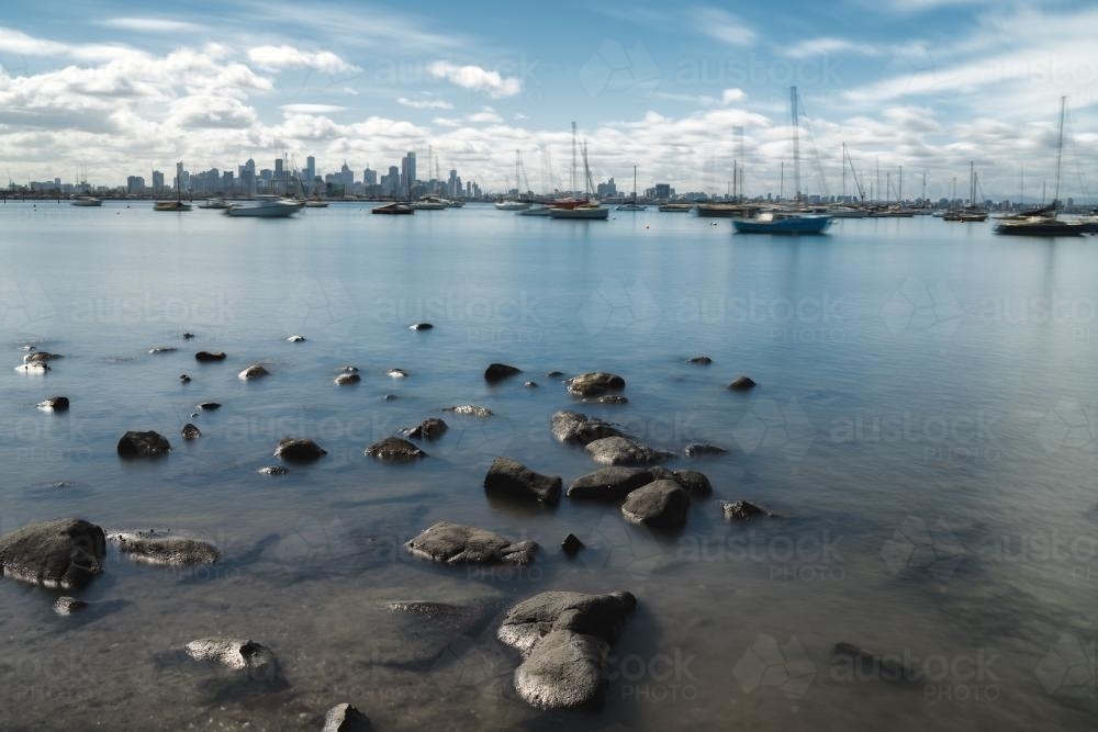 View of Melbourne from Williamstown - Australian Stock Image
