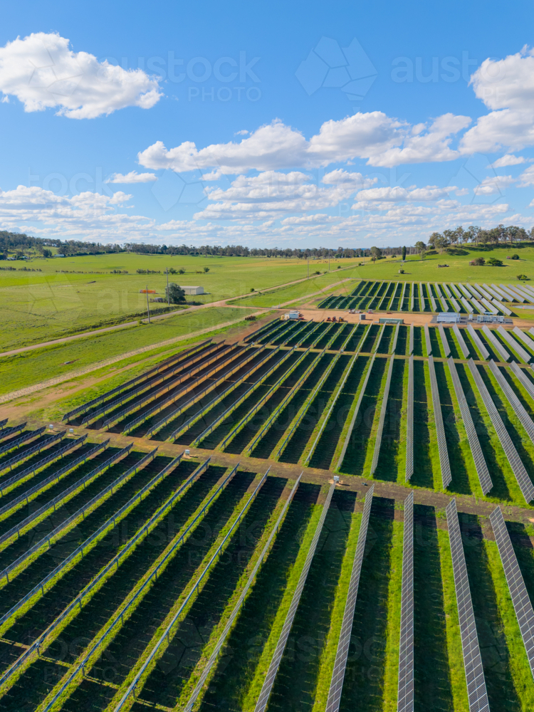 View of Private Solar Farm - Australian Stock Image