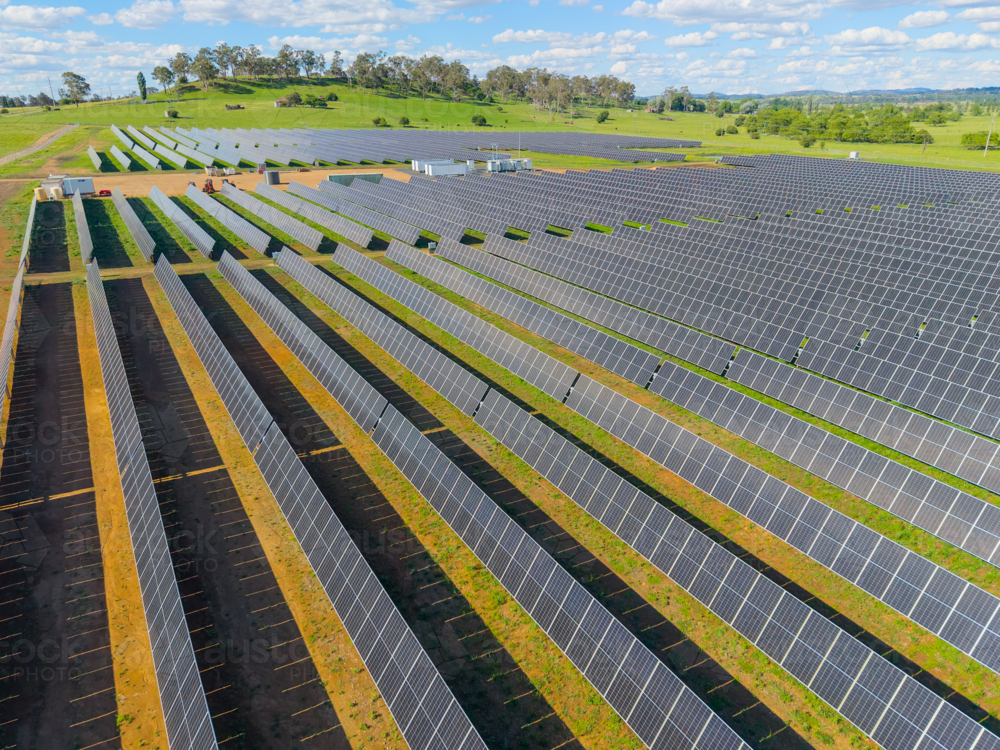 View of Private Solar Farm - Australian Stock Image