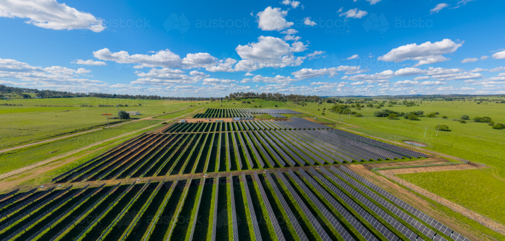 View of Private Solar Farm - Australian Stock Image