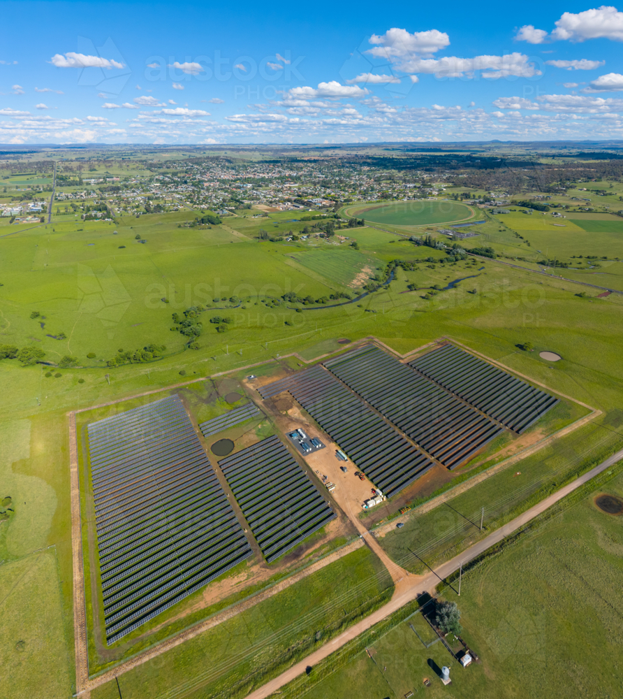 View of Private Solar Farm - Australian Stock Image