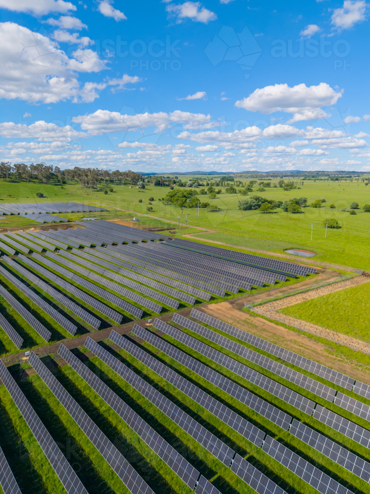 View of Private Solar Farm - Australian Stock Image