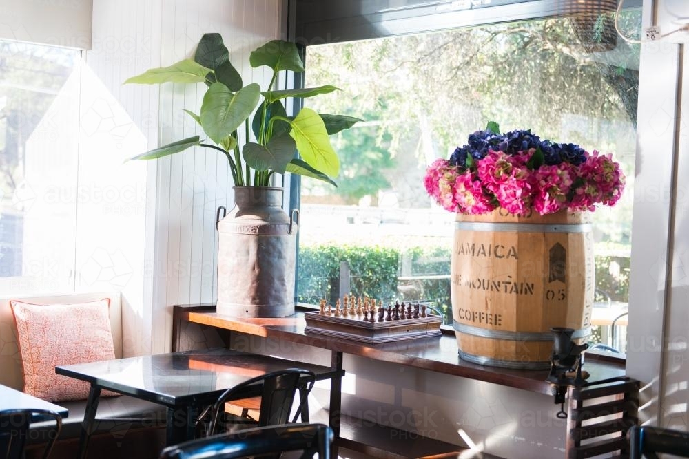 View of rustic cafe interior - Australian Stock Image