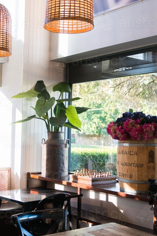 View of small cafe interior - Australian Stock Image