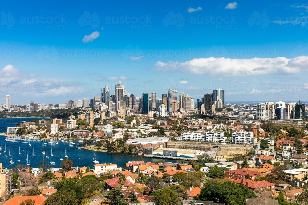 View of Sydney city and harbour - Australian Stock Image