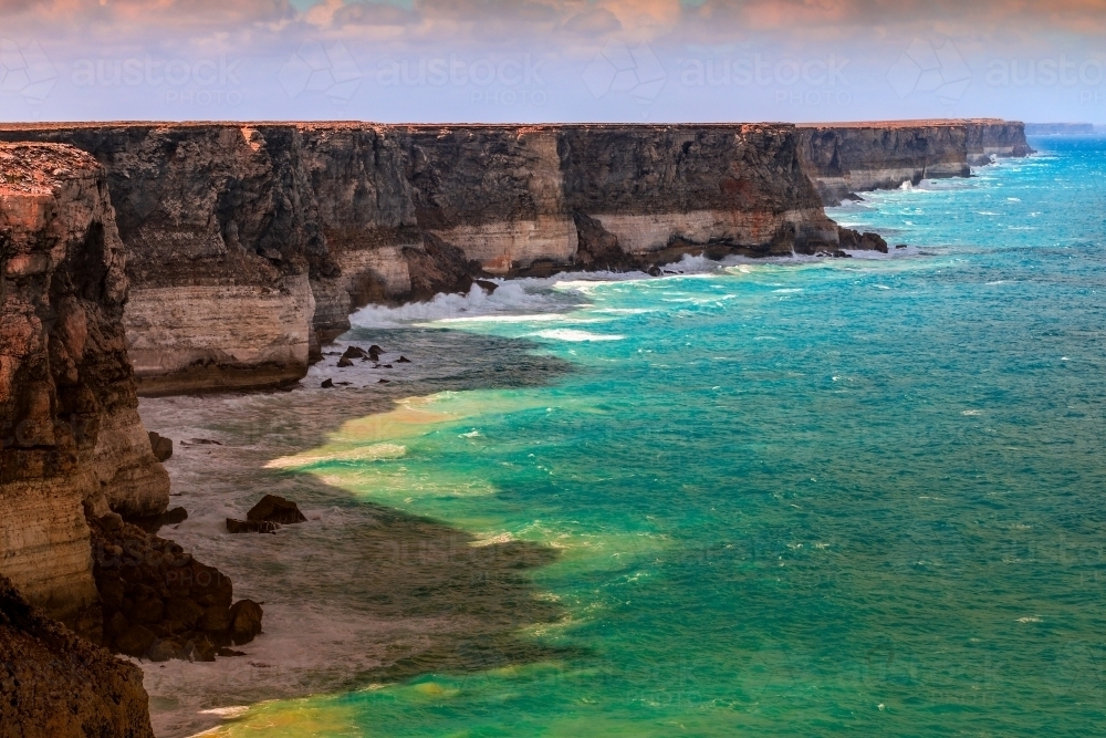 View of the ocean and coastline of the Great Australian Bight - Australian Stock Image