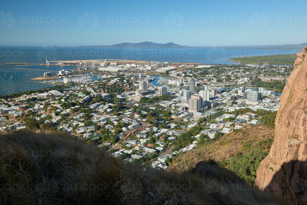 View of Townsville City from Castle Hill lookout. - Australian Stock Image