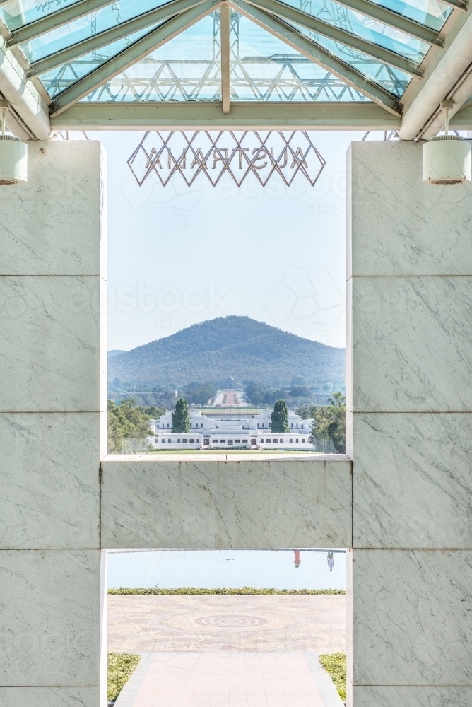 View of War Memorial from Parliament House - Australian Stock Image