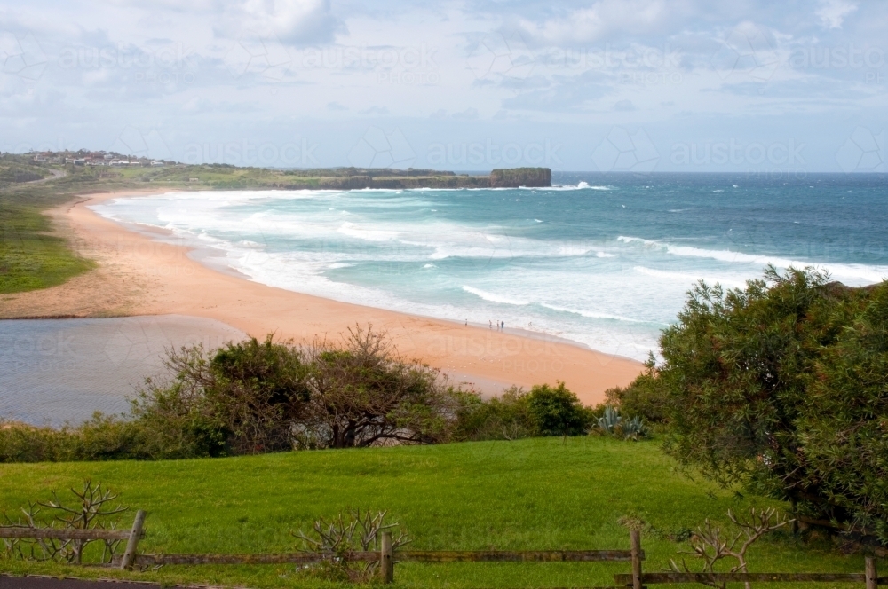 View over Bombo Beach and headland from Kiama - Australian Stock Image