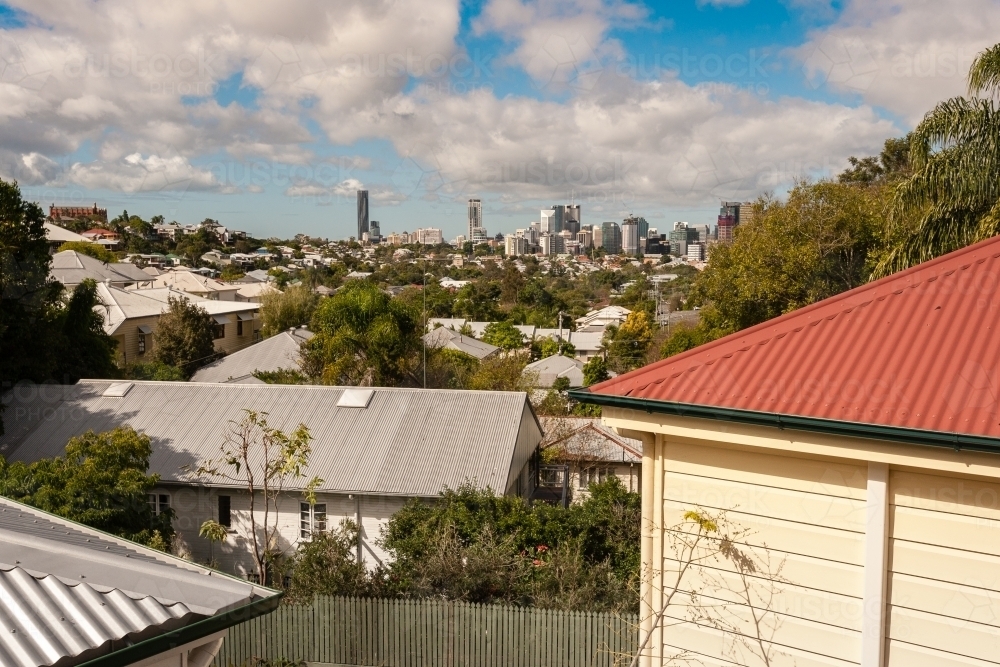 View over the suburb of Paddington towards Brisbane city - Australian Stock Image