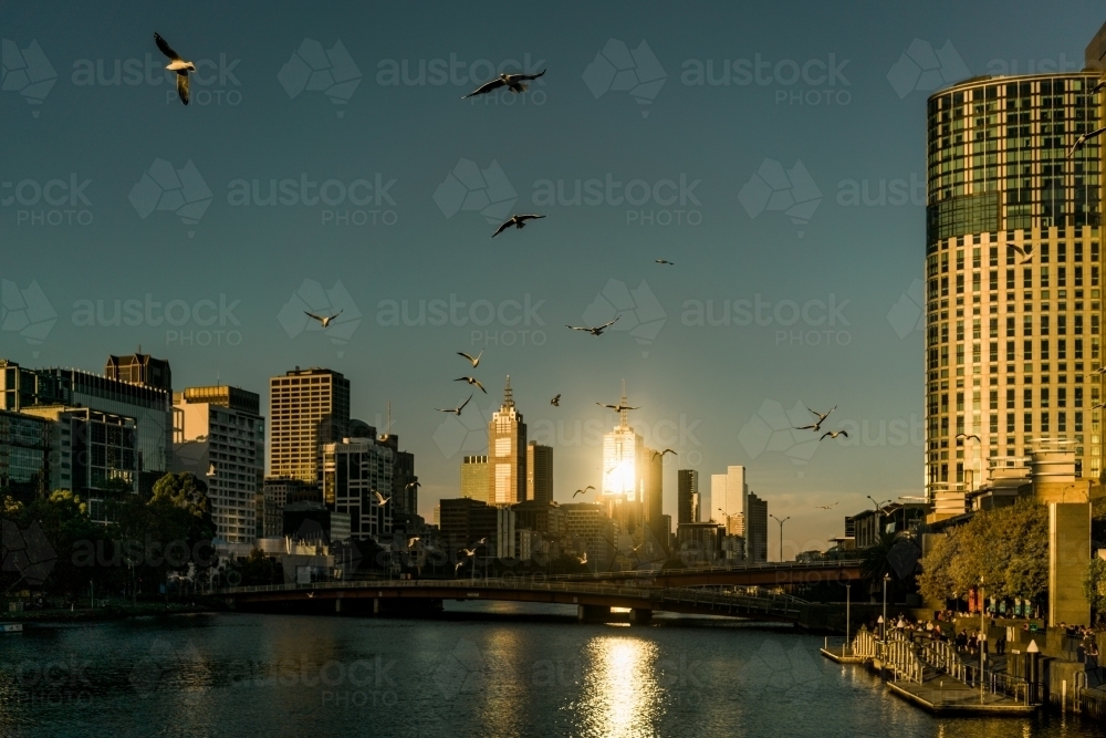 View over Yarra River towards the East - Australian Stock Image