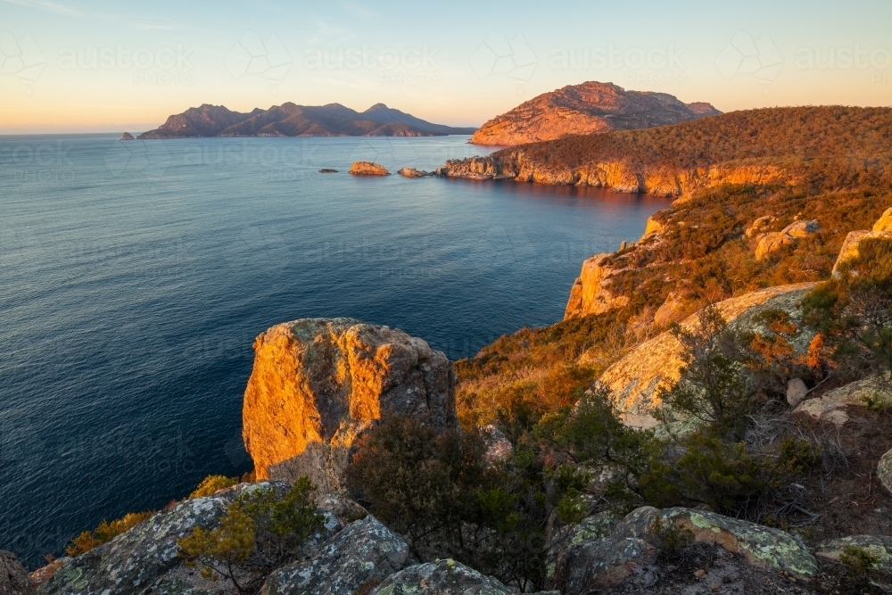 View to Cape Tourville - Tasman National Park - Tasmania - Australian Stock Image