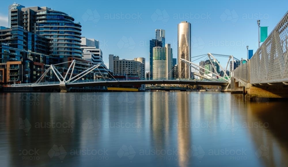 View to the East down Yarra River Towards Pearl Building - Australian Stock Image