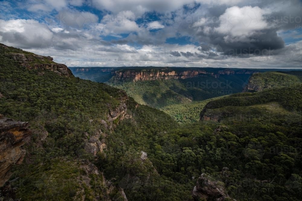 Views from Mt Banks near Mt Wilson in the Blue Mountains National Park - Australian Stock Image