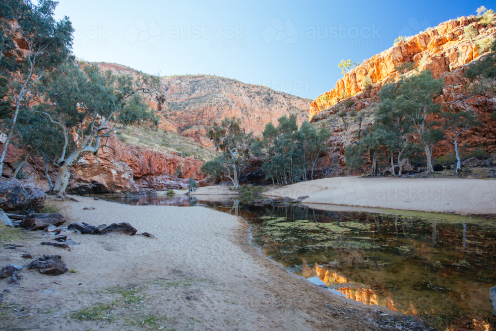 views of Ormiston Gorge in the West MacDonnell Ranges in Northern Territory, Australia - Australian Stock Image