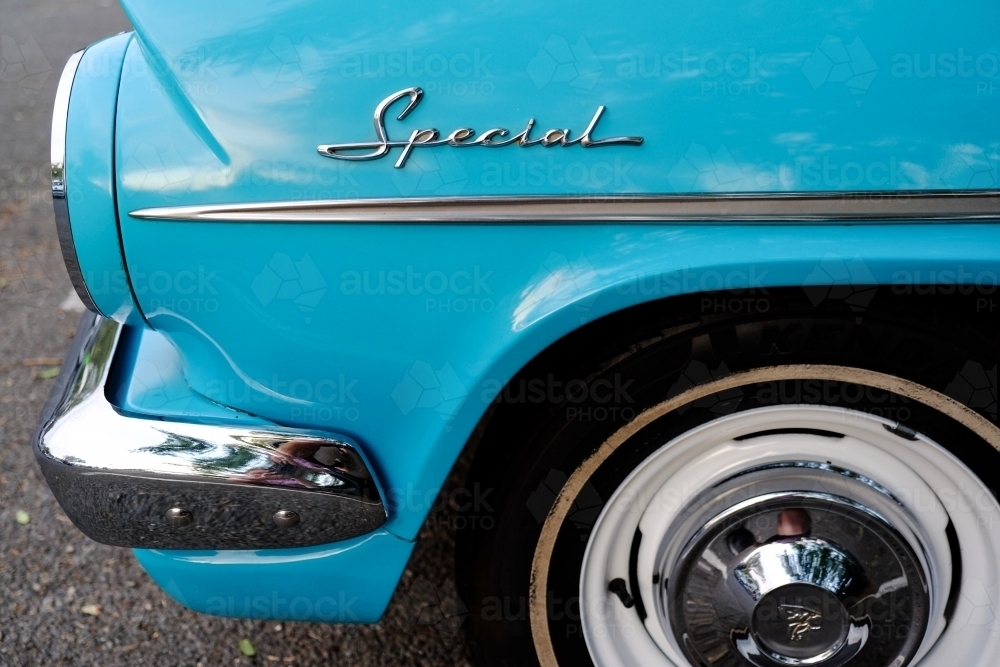 Vintage blue Australian car - Australian Stock Image