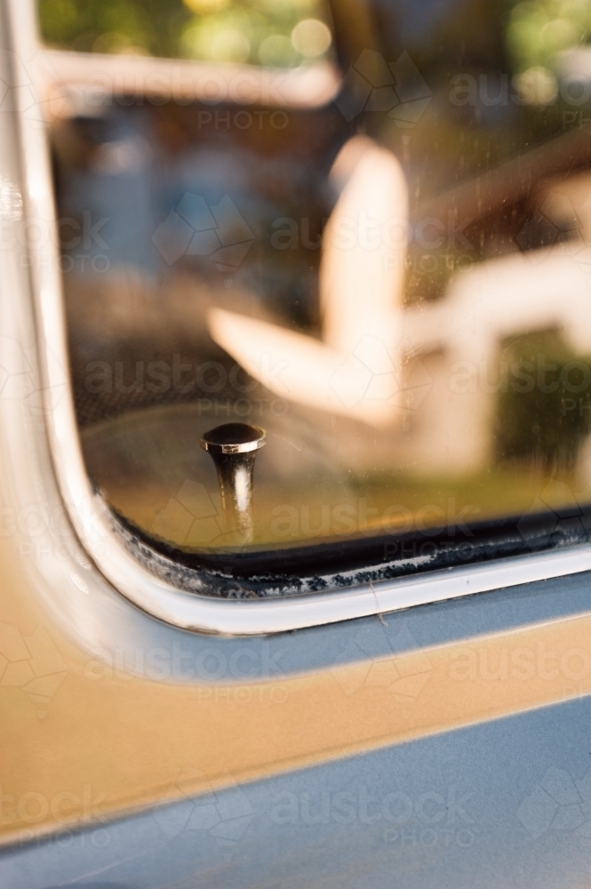 Vintage car abstract detail, door lock - Australian Stock Image