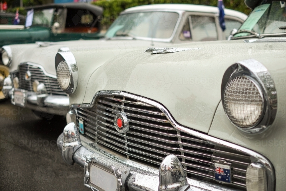 vintage cars on display - Australian Stock Image