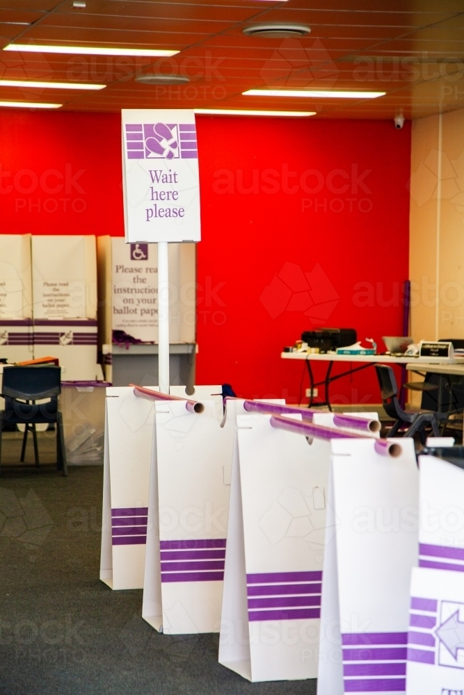 Voting Centre for pre-polling for state election - Australian Stock Image