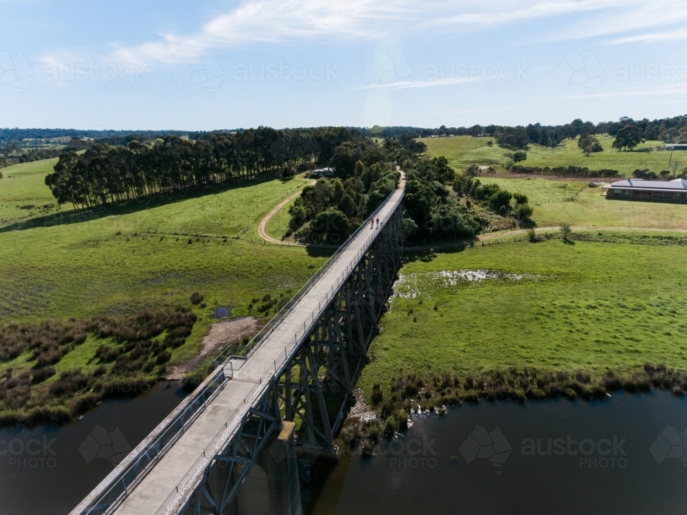 Walkers Crossing Railway Bridge over Nicholson River - Australian Stock Image