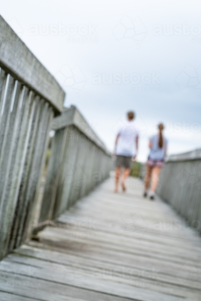 Walking down the boardwalk - Australian Stock Image