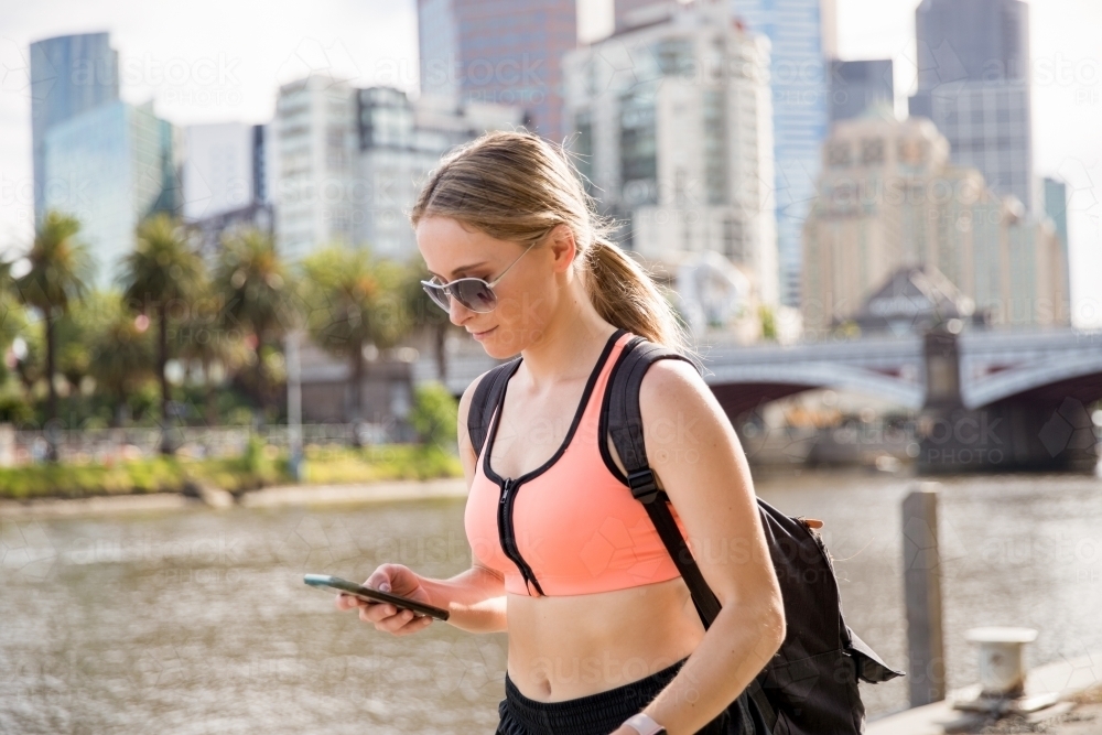 Walking to Catch Up with Friends and Exercise - Australian Stock Image