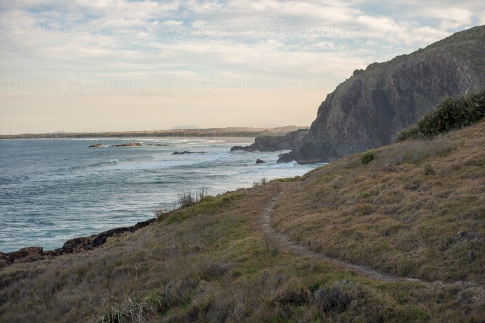 Walking track along coastal headland - Australian Stock Image