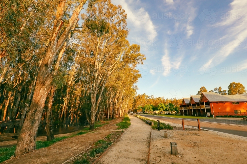 Walking track along Tramway Place at Koondrook, Victoria Australia - Australian Stock Image