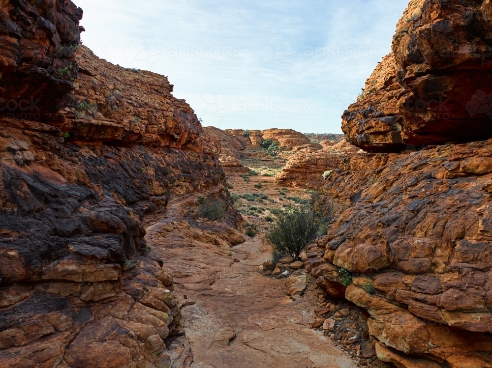 walking track through valley at Kings Canyon - Australian Stock Image