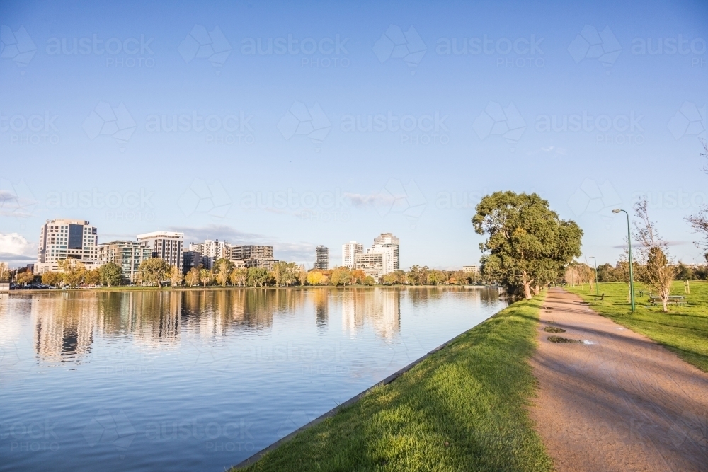 Walkway along Albert Park Lake - Australian Stock Image