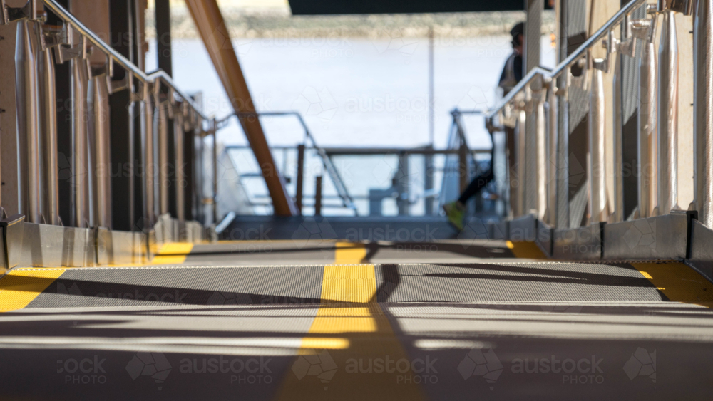 Walkway down to brisbane city cat ferry - Australian Stock Image
