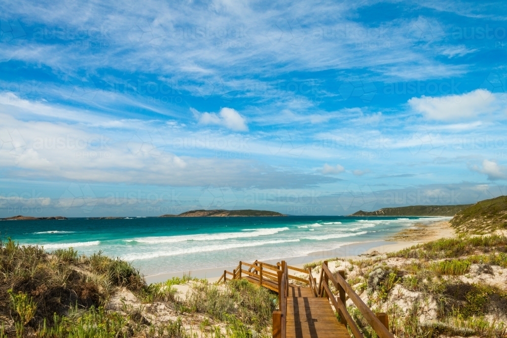 walkway heading to Nine Mile Beach, Esperance, WA - Australian Stock Image