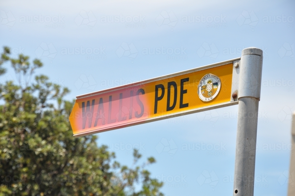 Wallis parade street sign - Australian Stock Image