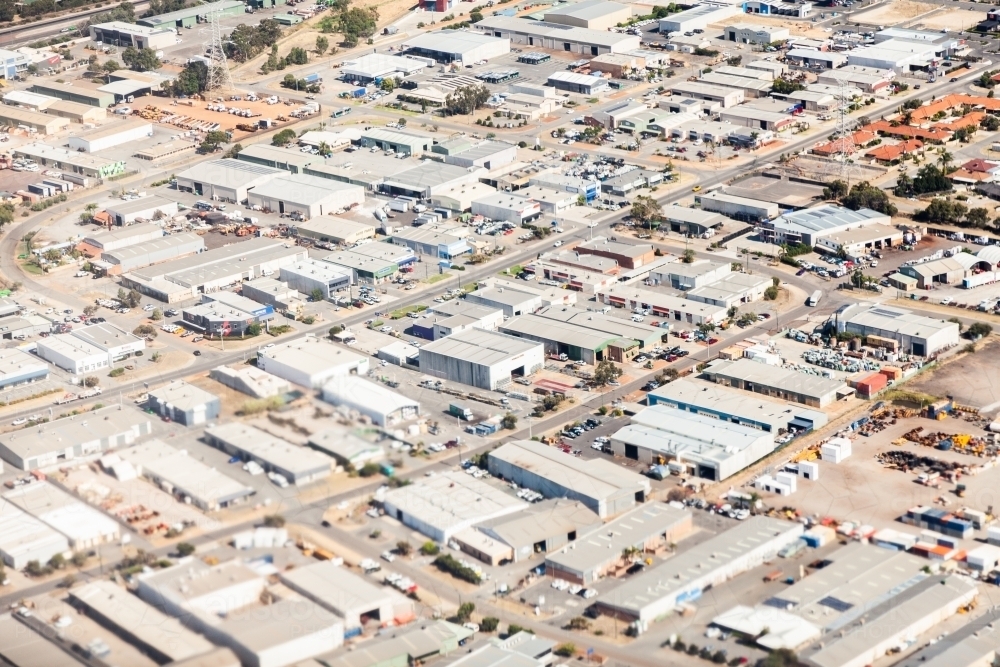 Warehouses in industrial estate - Australian Stock Image