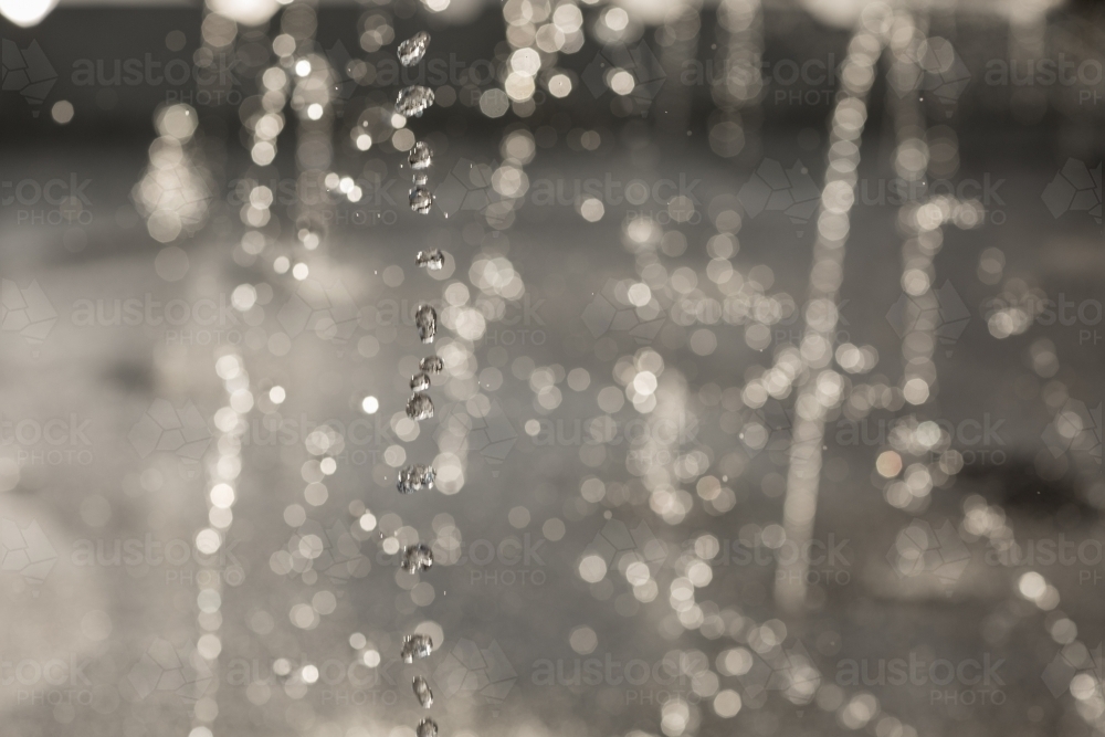 Water drops in a water feature - Australian Stock Image