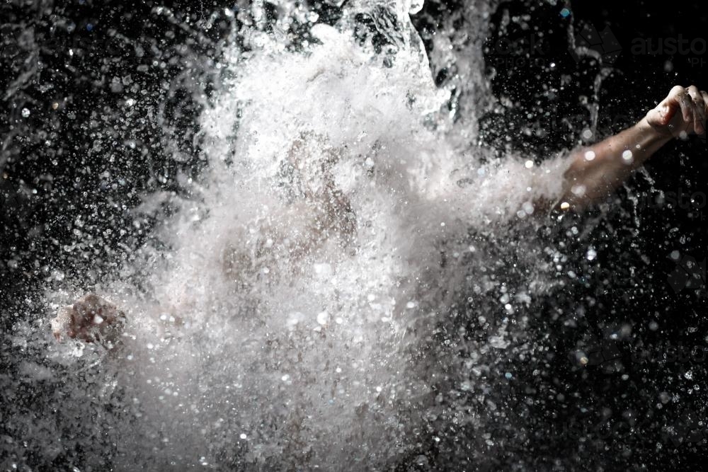 Waterfall boy - Australian Stock Image