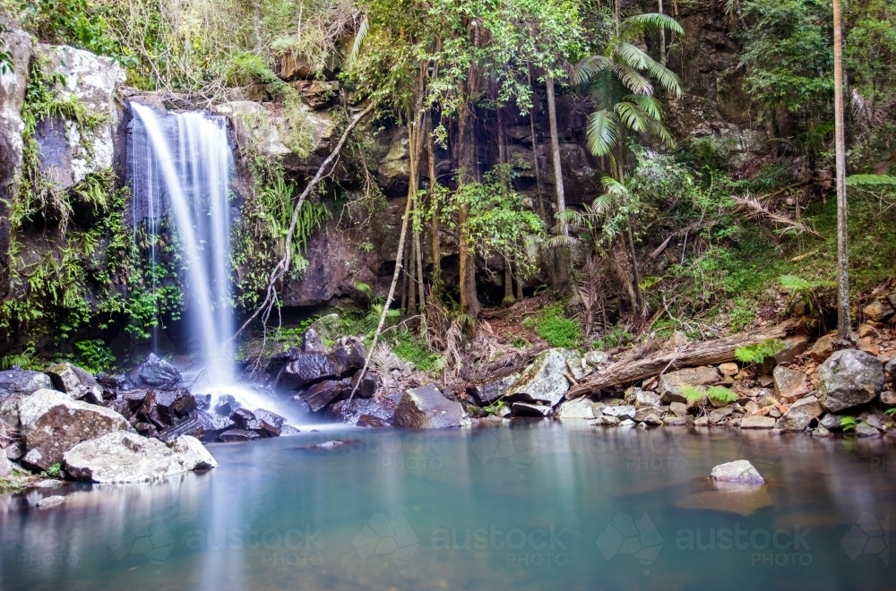 Waterfall in the Gold Coast hinterland - Australian Stock Image