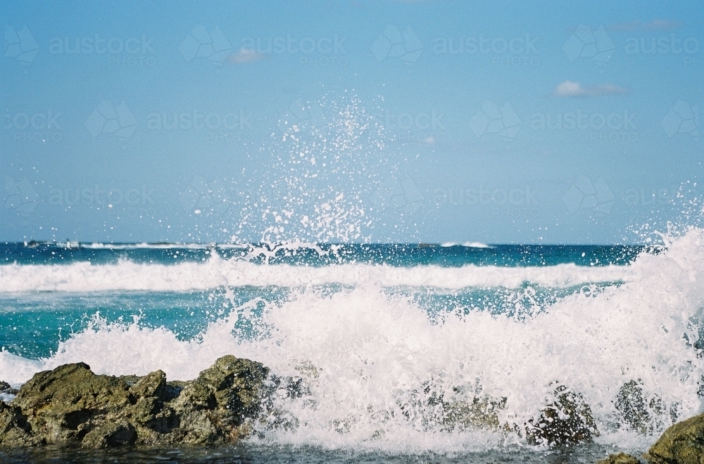 Waves Crashing on the Rocks - Australian Stock Image