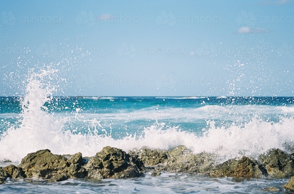 Waves Crashing on the Rocks - Australian Stock Image