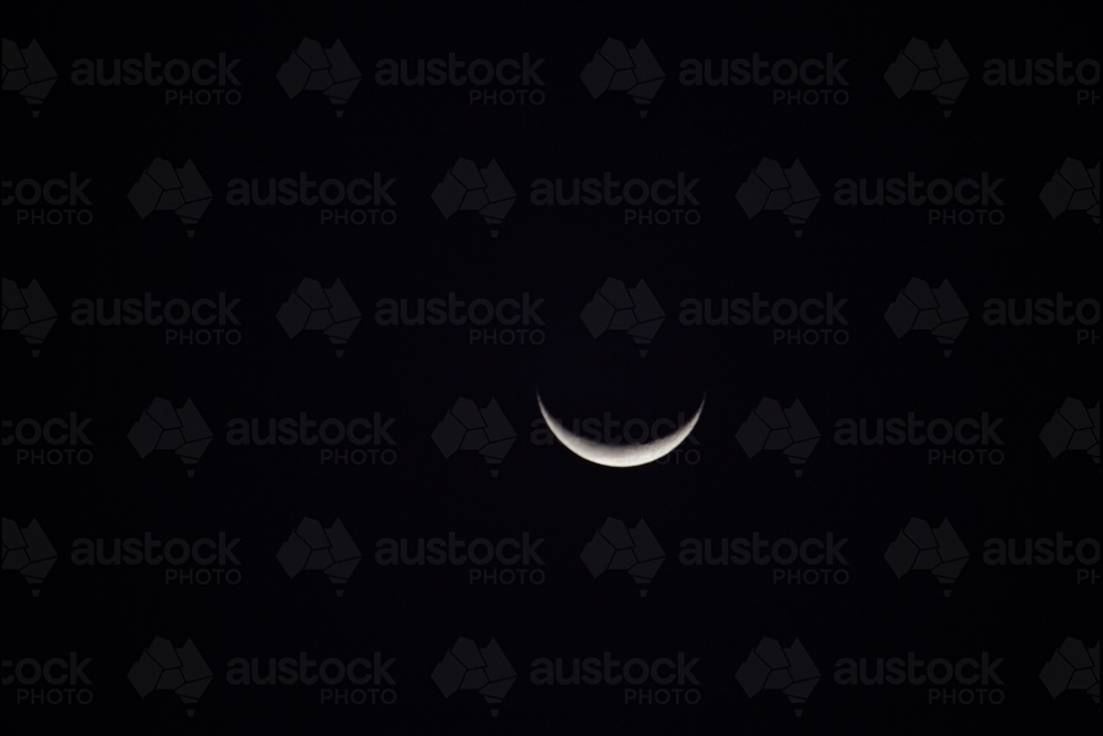 Waxing crescent phase of the moon - Australian Stock Image