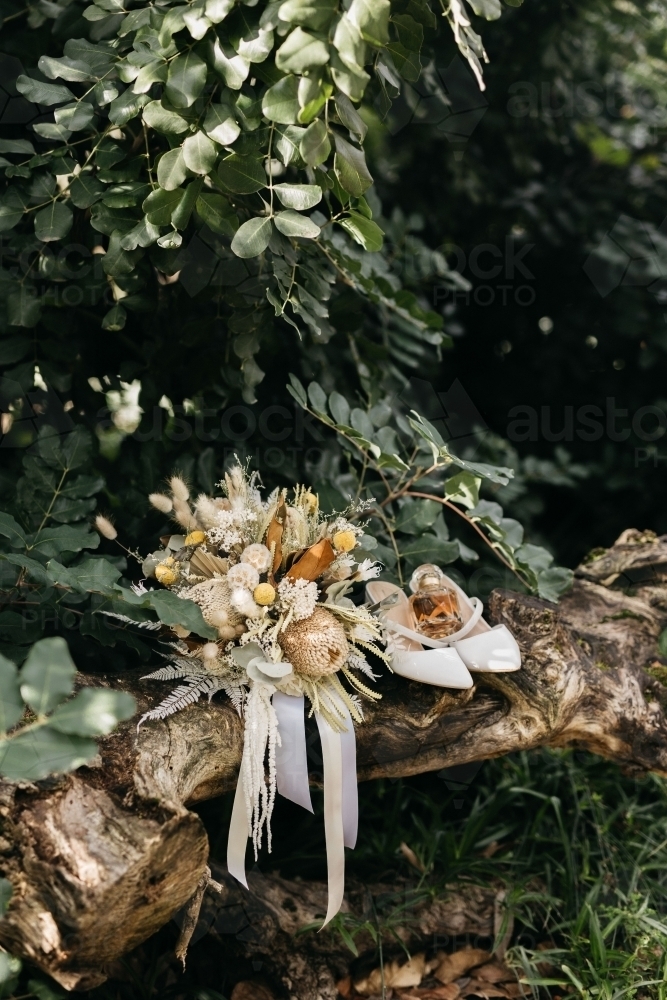 Wedding flowers & shoes - Australian Stock Image