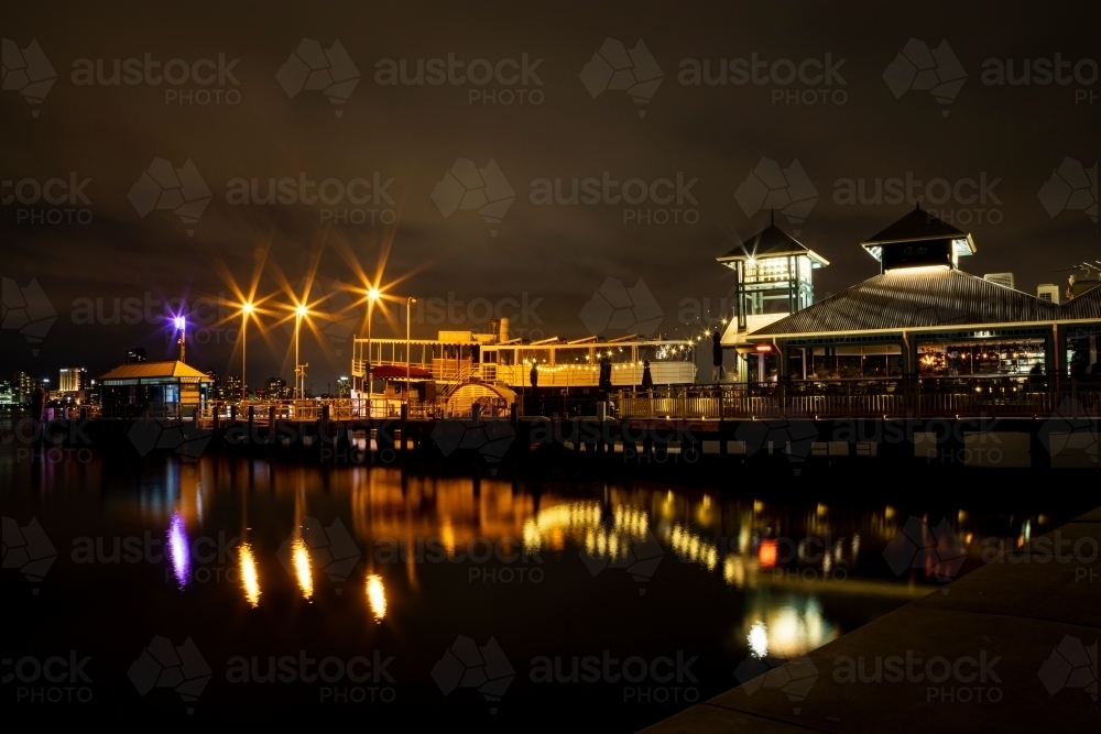 wharf at night - Australian Stock Image