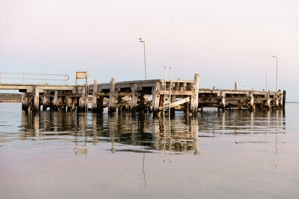 Wharf at Venus Bay in early morning - Australian Stock Image